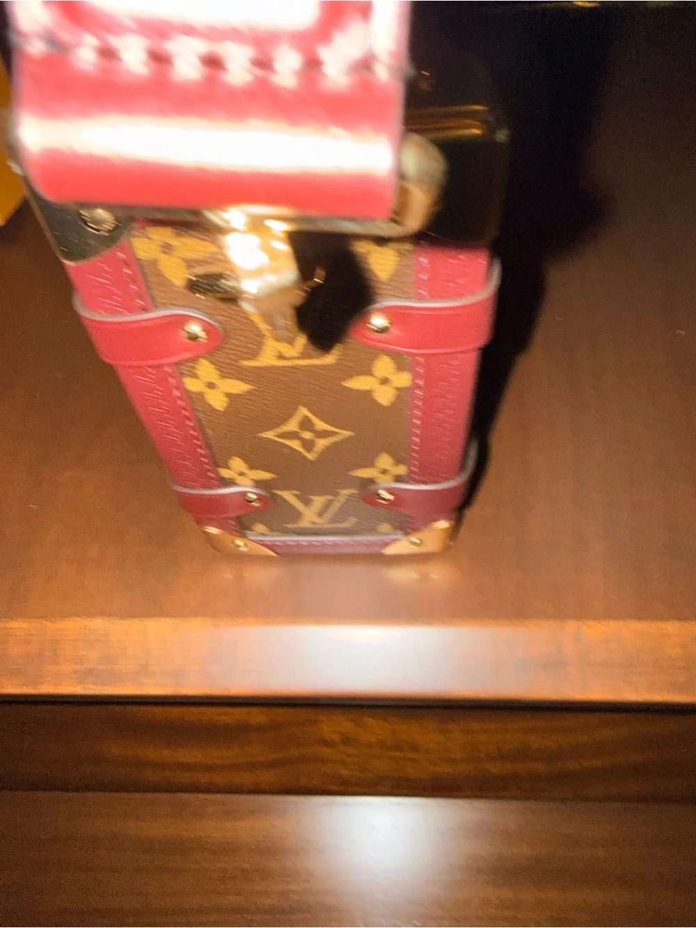 Louis Vuitton Monogram Canvas Mini Trunk Bag with Green Tassel, Limited Edition